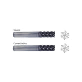 SquareUGMG20,  Corner Radius UGMG22,  Carbide, 6 Flute Extended Reach V7 PLUS A  END MILLS OD5/8~1